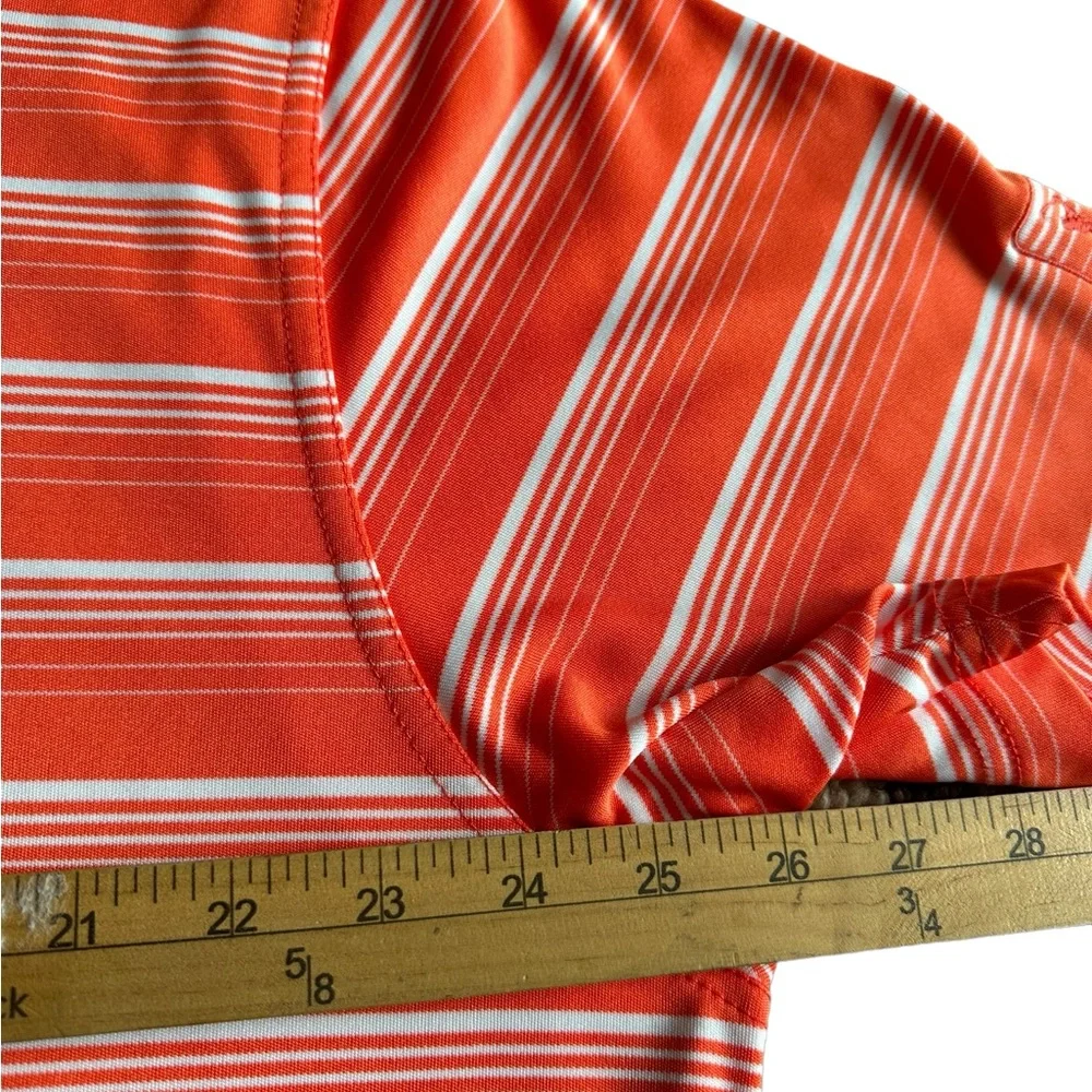 PGA Tours Golf Polo Shirt Mens Orange Striped‎ Tour Performance Size  XXL